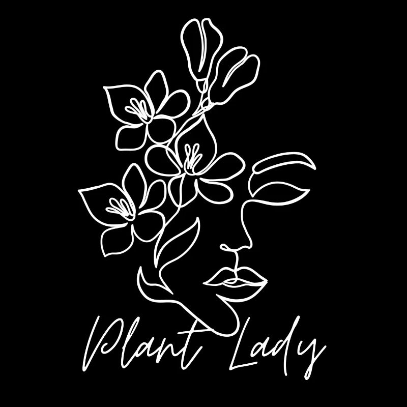 Plant Lady Garden Fleurs Face Line Cadeau