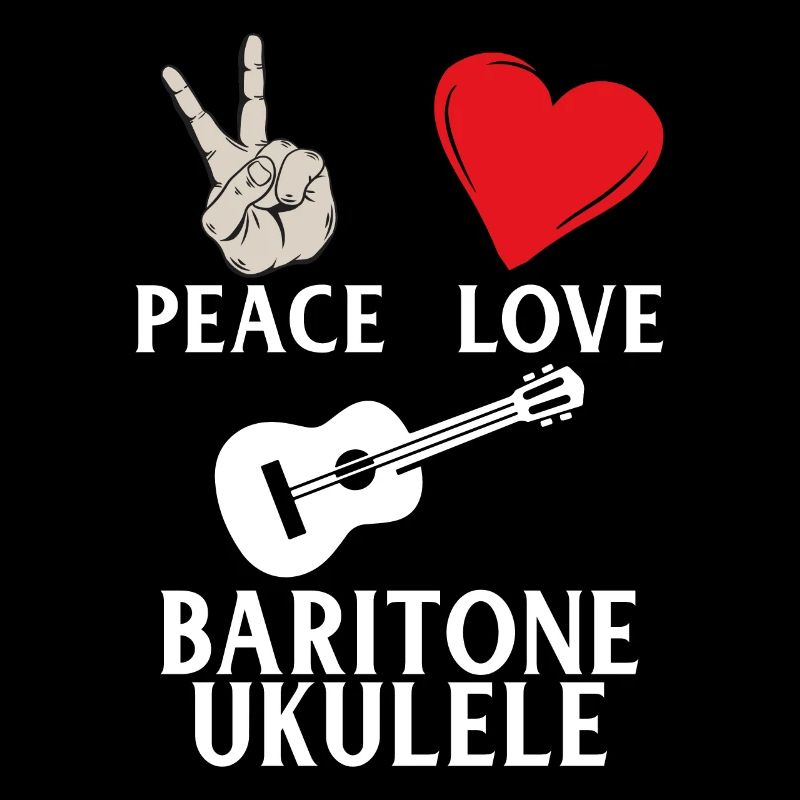 Peace Love Baritone Ukulele Hipster