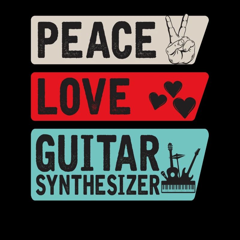 Peace Love Guitar Synthesizer Drum
