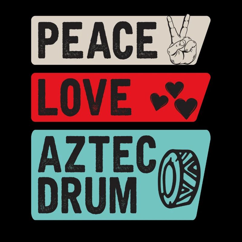 Peace Love Aztec Drum Musical Instrument