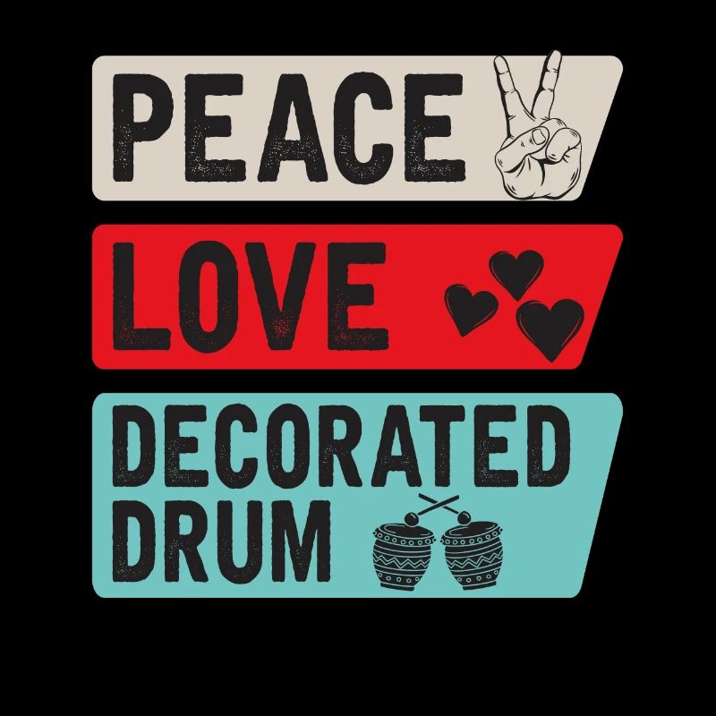 Peace Love Decorated Drum Instrument