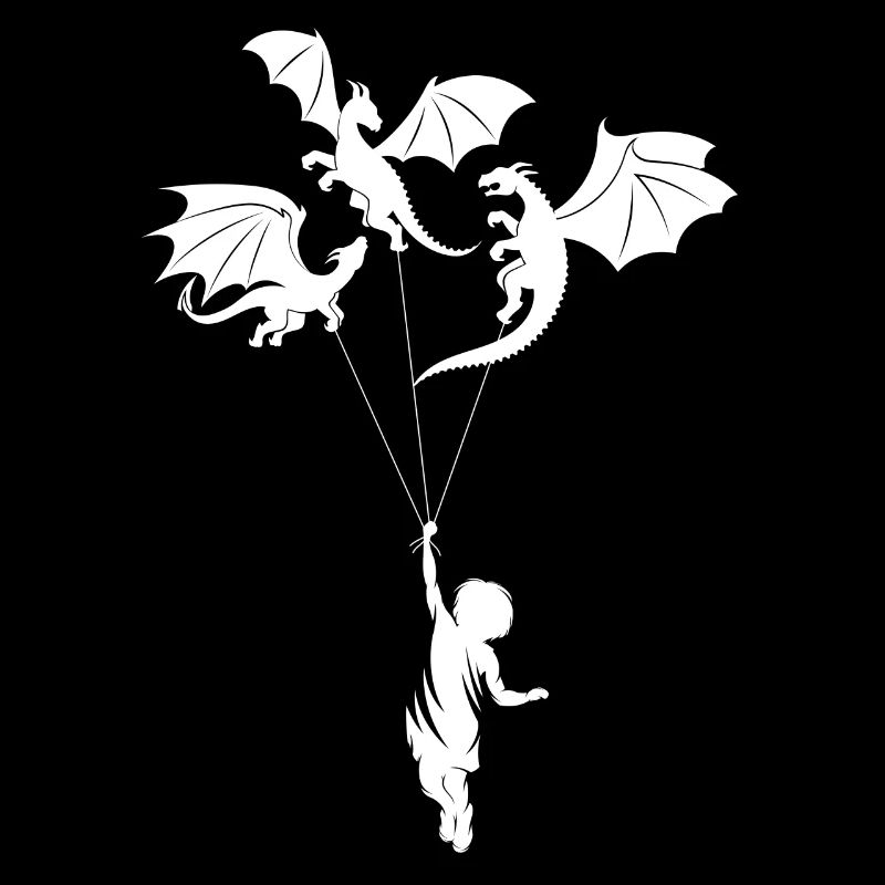 Drôle de petit garçon branché avec dragon