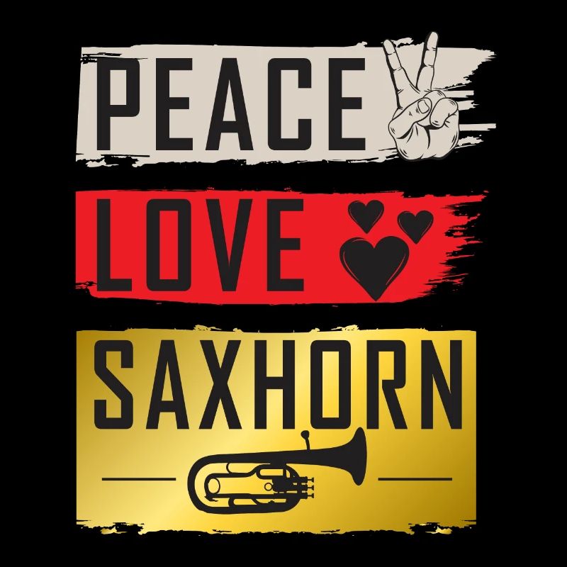 Peace Love Saxophone Instrument de musique