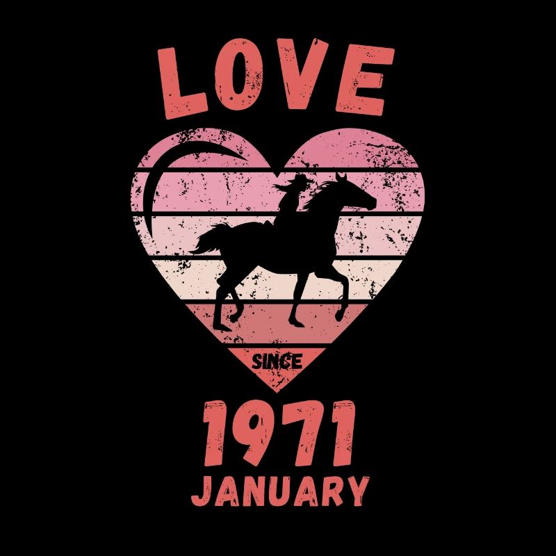 Love Horses Riding Anniversaire Janvier 1971