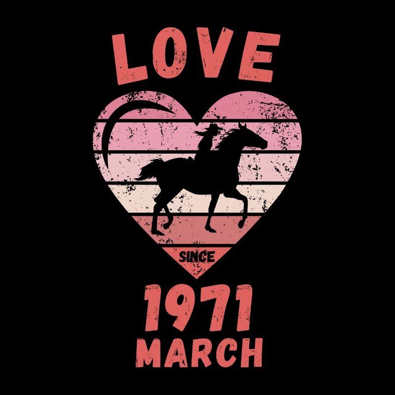 Love Pferde Reiten Geburtstag März 1971