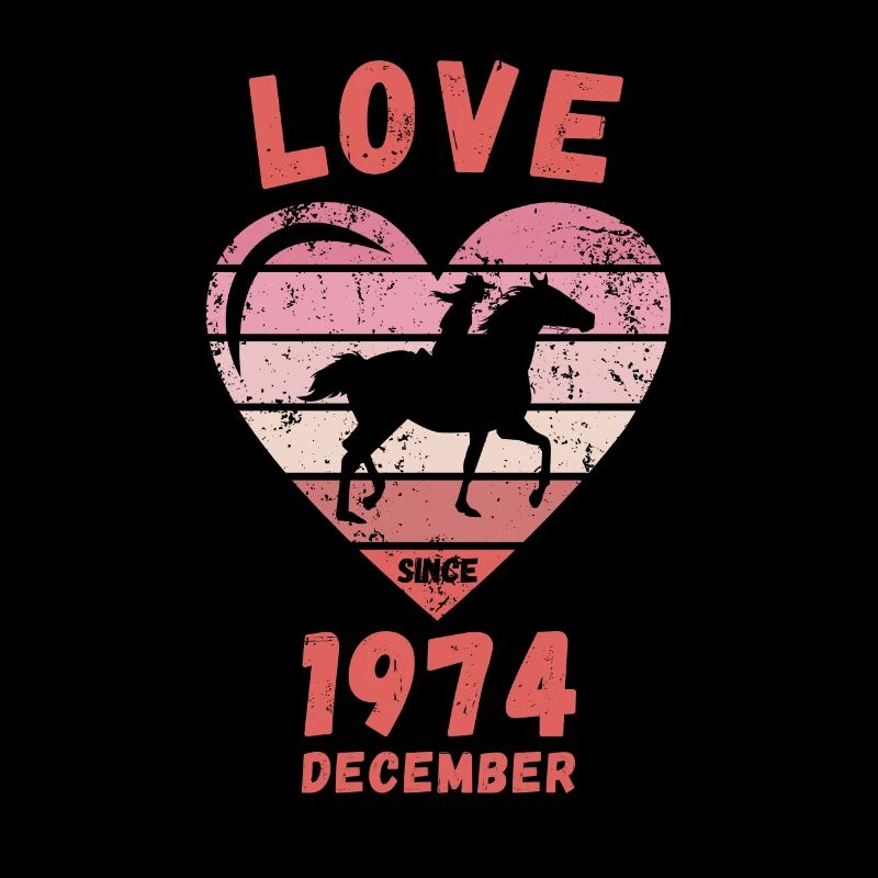 Love Pferde Reiten Geburtstag Dezember 1974