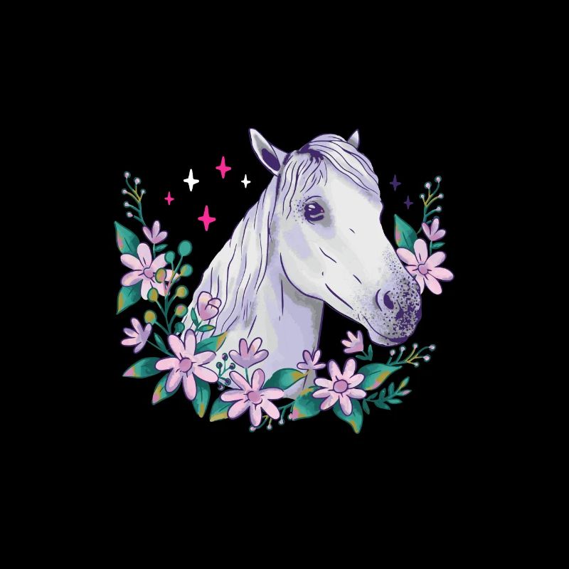 Les chevaux me rendent heureux Fleur Blanche