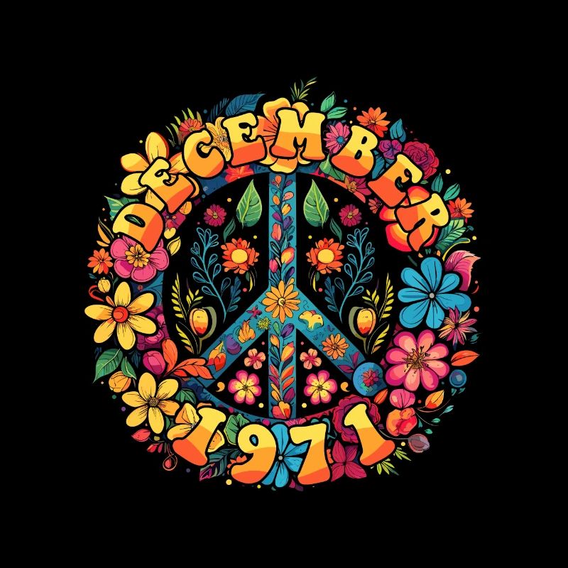 Flower Power Hippie Geburstag - Dezember 1971