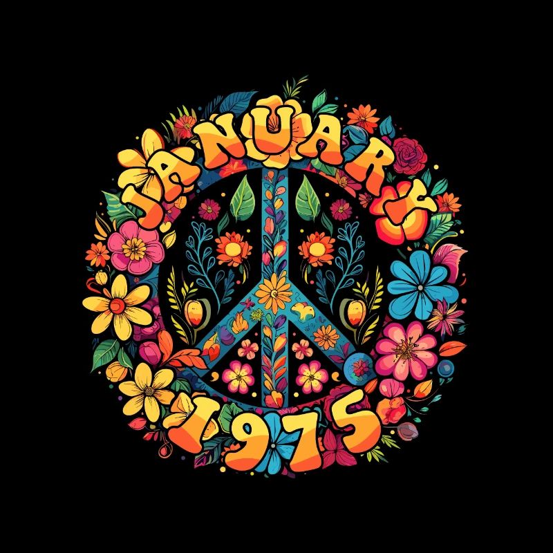 Flower Power Hippie Birthday - Janvier 1975