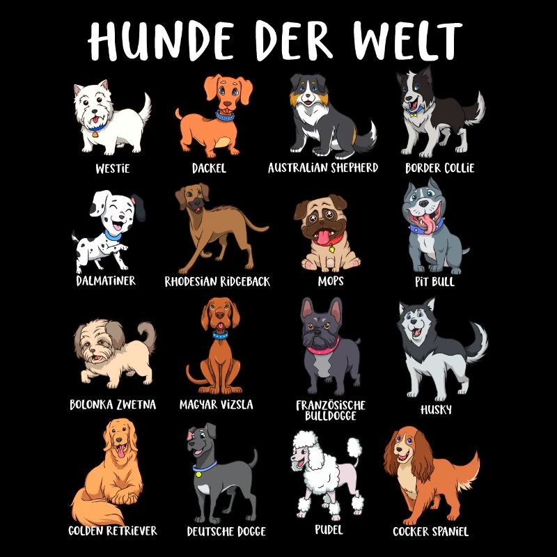 Hunde der Welt - verschiedene Hunderassen