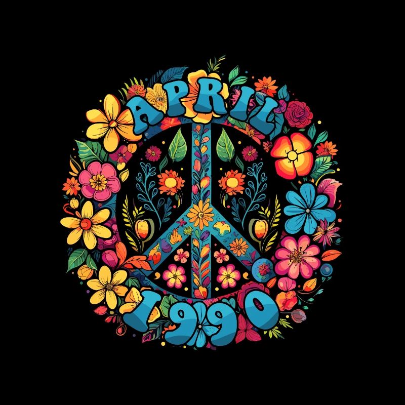 Flower Power Hippie Birthday - Avril 1990