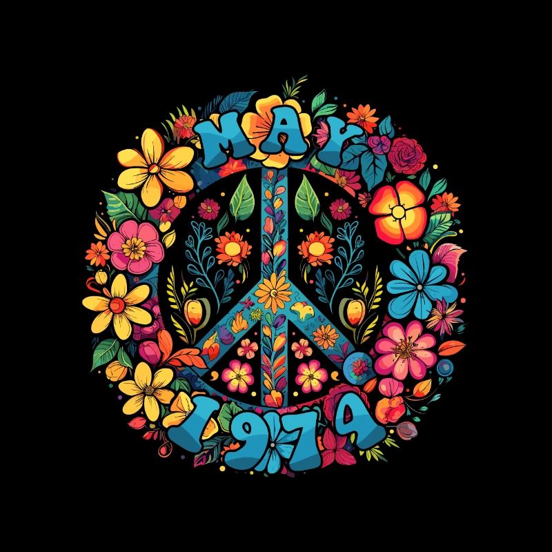 Flower Power Hippie Geburstag - Mai 1974