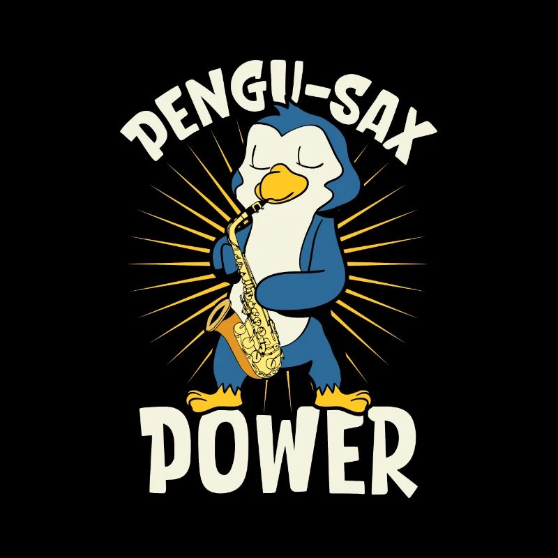 Pengu-Sax Power - Penguin on saxophone