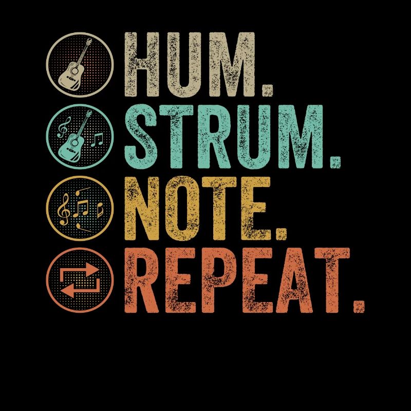 Hum Strum Note Répéter Guitare Auteur-compositeur