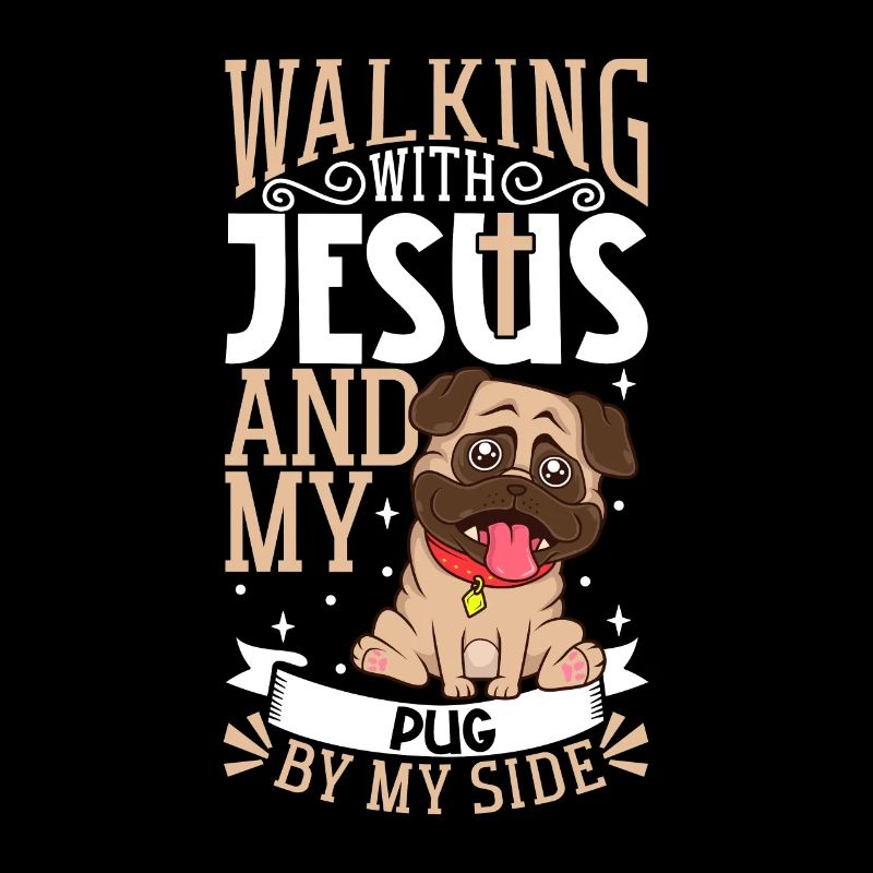 Jesus und Hund - Mops