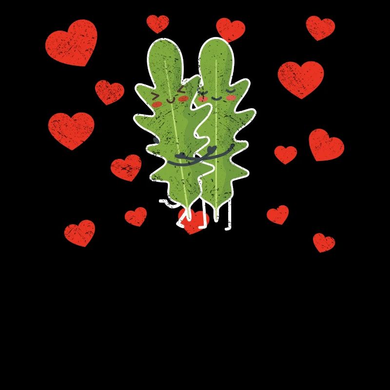 Cute Arugula Couple Hugging Arugula Fruits Lovers