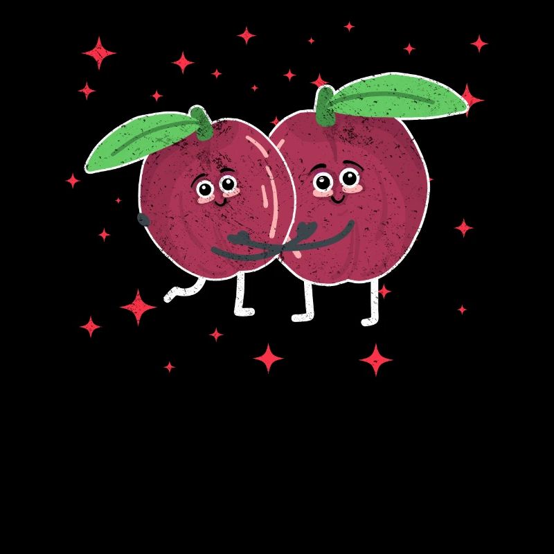 Cute Passionfruit Couple Hugging Fruit Lovers