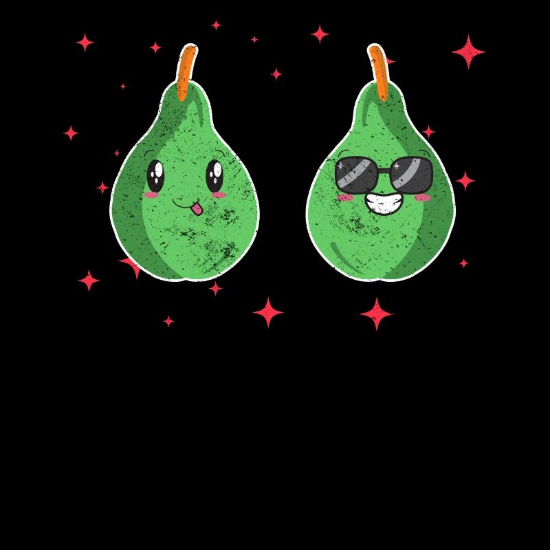 Cute Pear Couple Hugging Pear Fruit Lovers