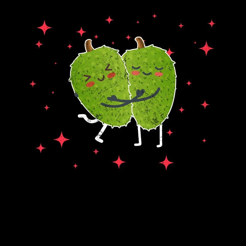Cute Soursop Couple Hugging Soursop Fruit Lovers