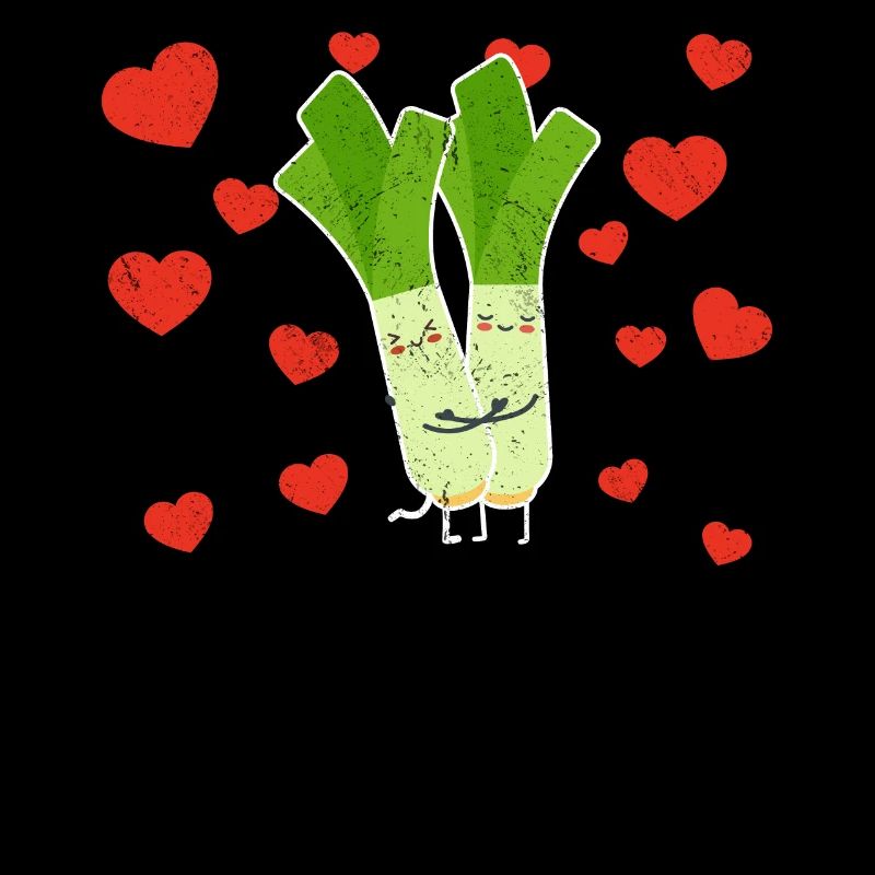 Cute Spring Onion Couple Hugging Spring Onion Love