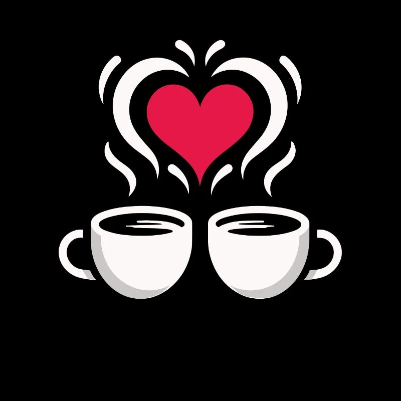 Kaffee Illustration Herz Liebe Valentinstag