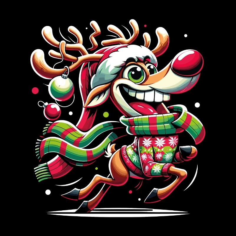 Merry Christmas Reindeer Funny