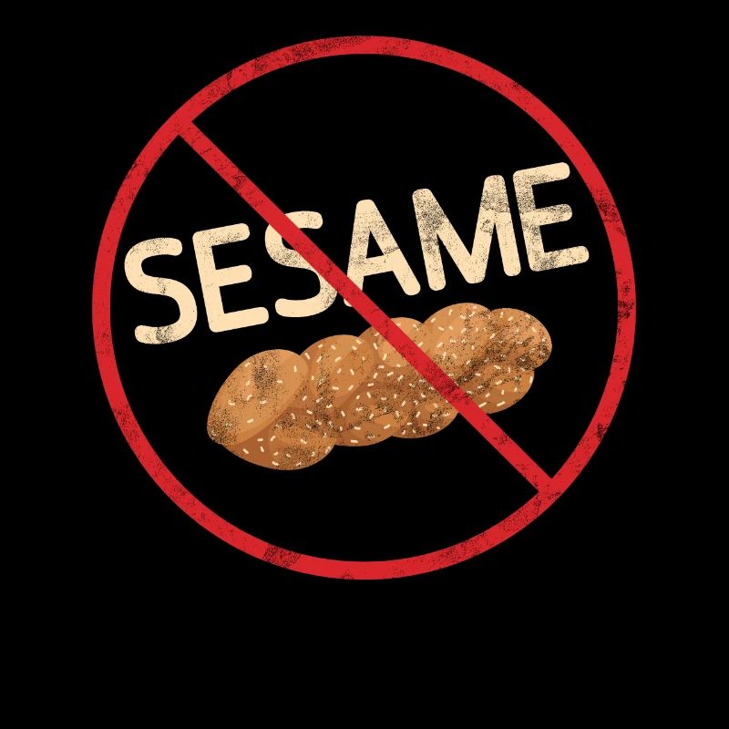 No Sesame Allergy Awareness Warning Allergic
