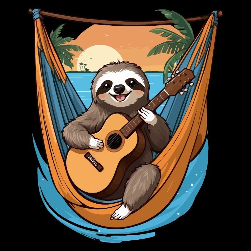 Faultier spielt Gitarre