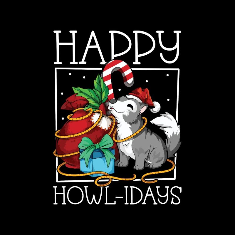 Happy Howl-idays - Christmas Wolf