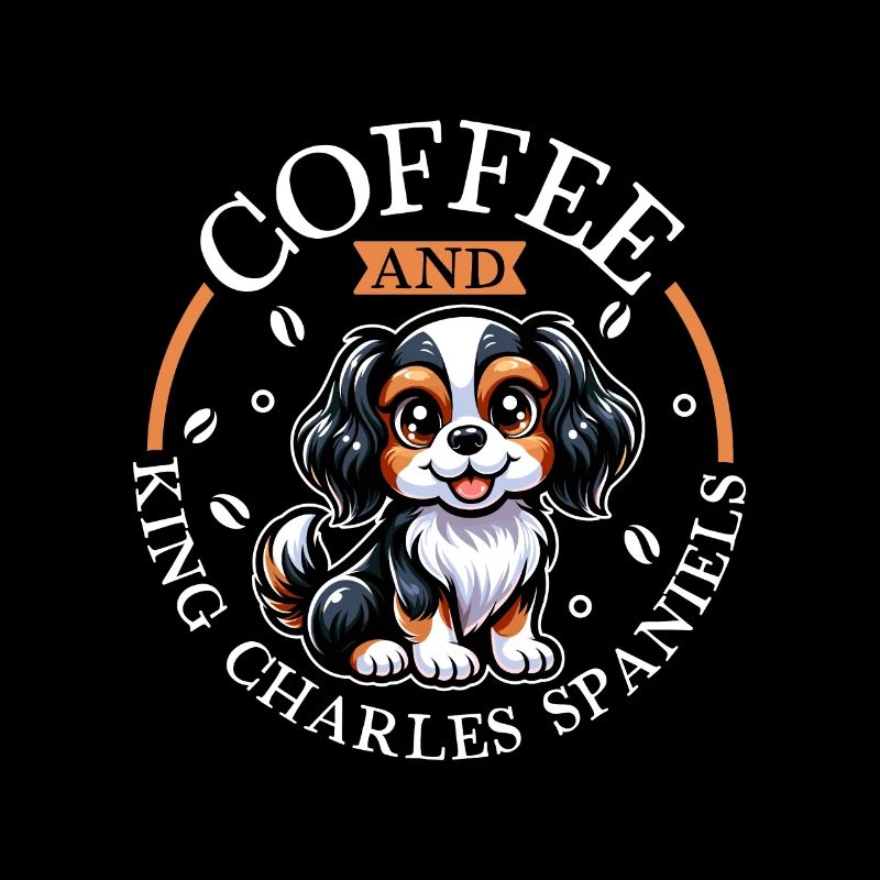 Café et épagneul King Charles