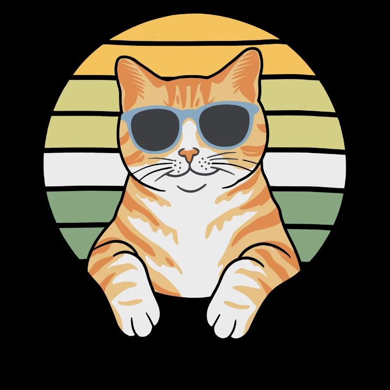 chat tigré orange avec lunettes de soleil
