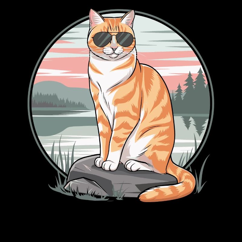 Tabby Orange Katze Mit Sonnenbrille