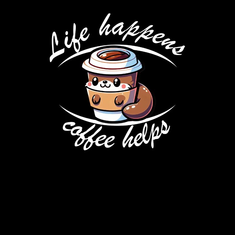 Drôle de dicton de café avec un travail de loutre mignon