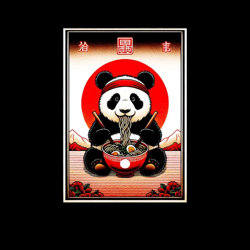 Panda Ramen Nouilles Graphiques Drôles Japonais