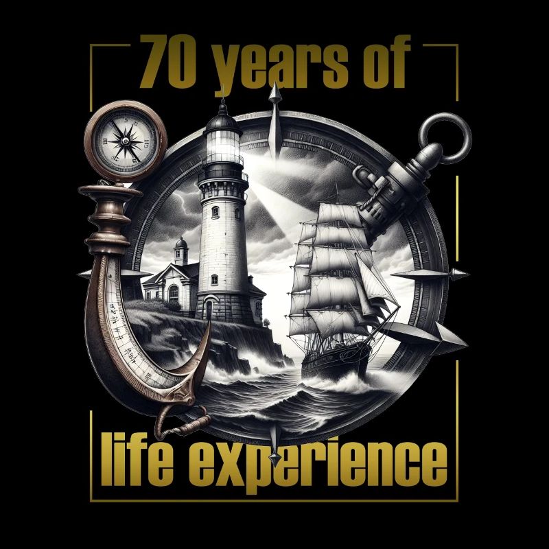 Anker Leuchtturm Kompass 70. Geburtstag Geschenkid