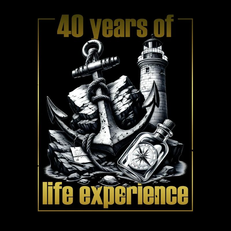 Anchor Lighthouse Compass Birthday 40