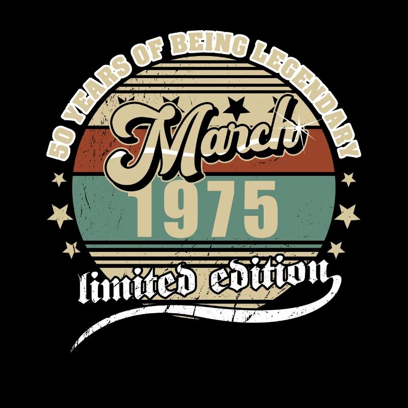 50e anniversaire Mars 1975 Naissance 50 ans