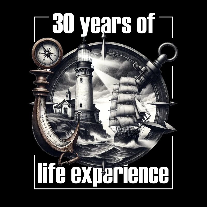 Anker Leuchtturm Kompass Geburtstag 30