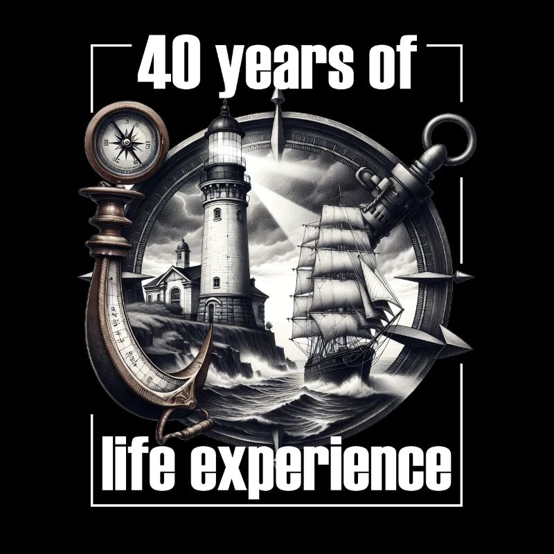 Anker Leuchtturm Kompass Geburtstag 40