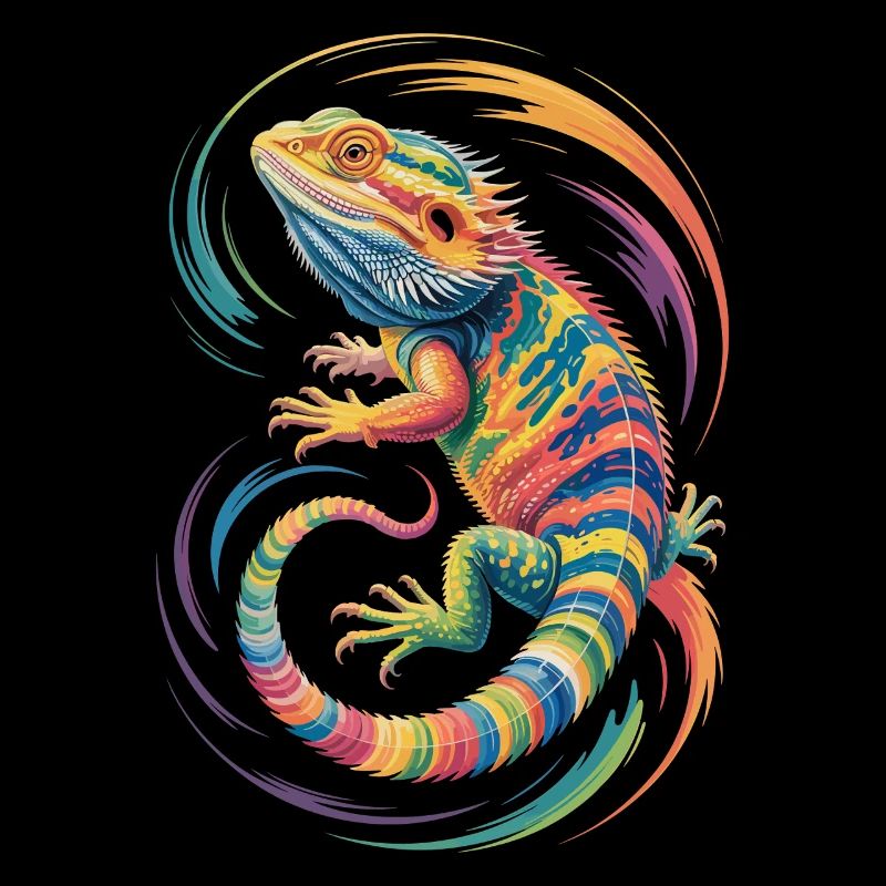 Colorful Bearded Dragon Reptile Lizard