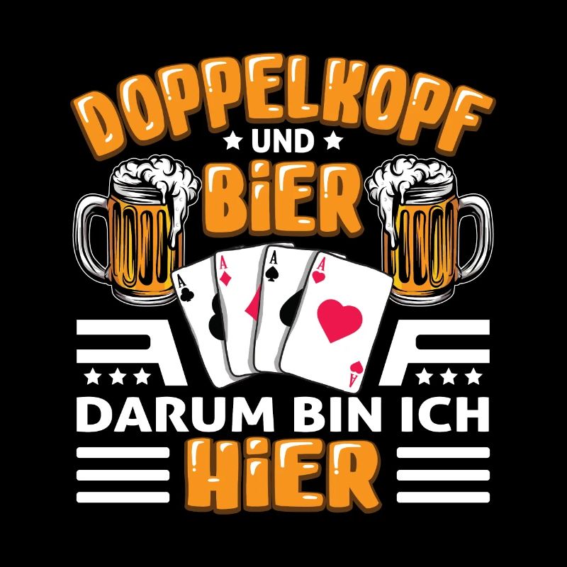 Double Head and Beer Playing Card Player