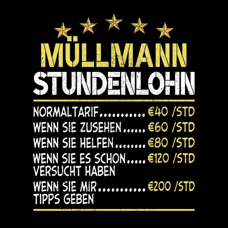 Müllmann Stundenlohn