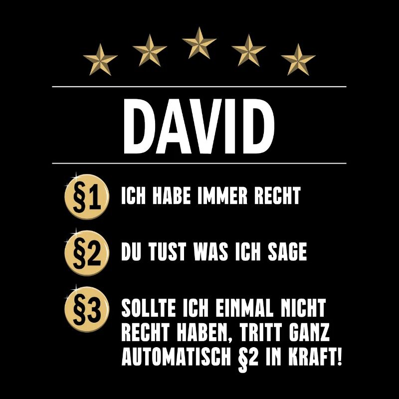 David Habe immer Recht Namenstag