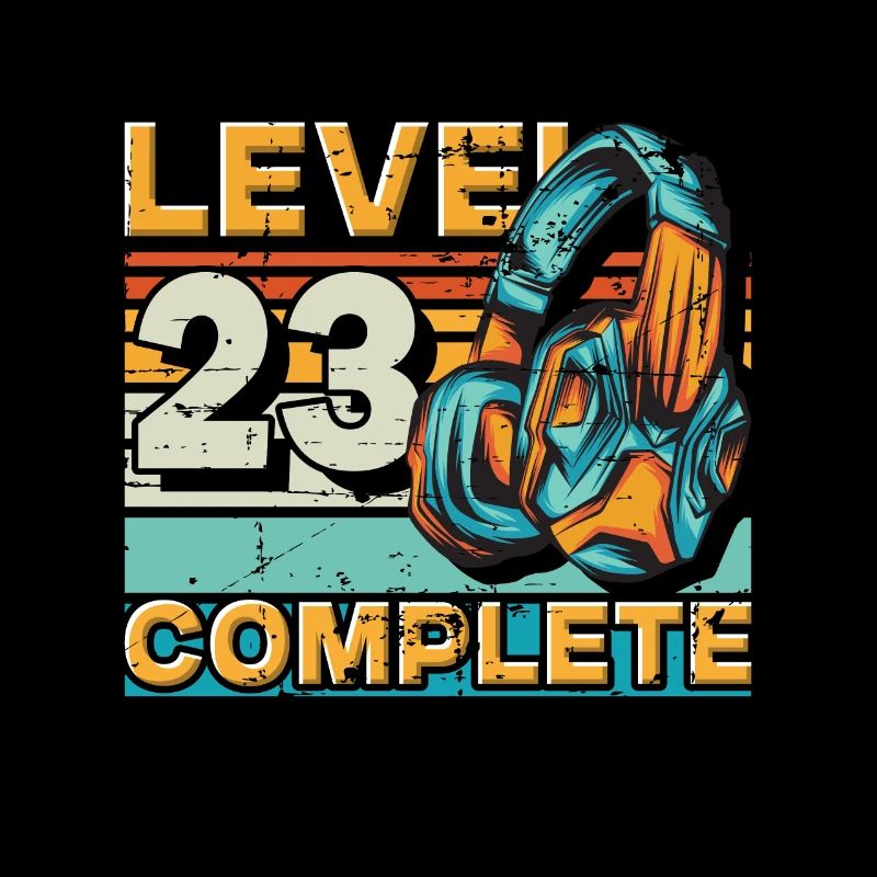 Gaming Birthday Level 23 Complete for gamers.