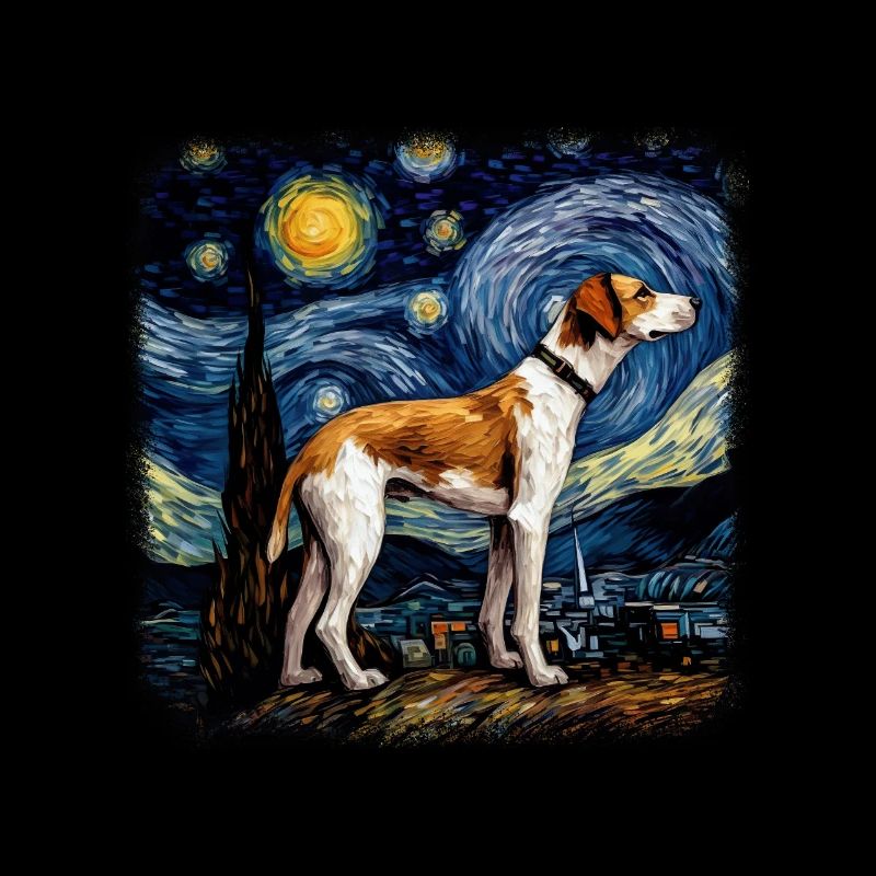 American Foxhound Van gogh starry night