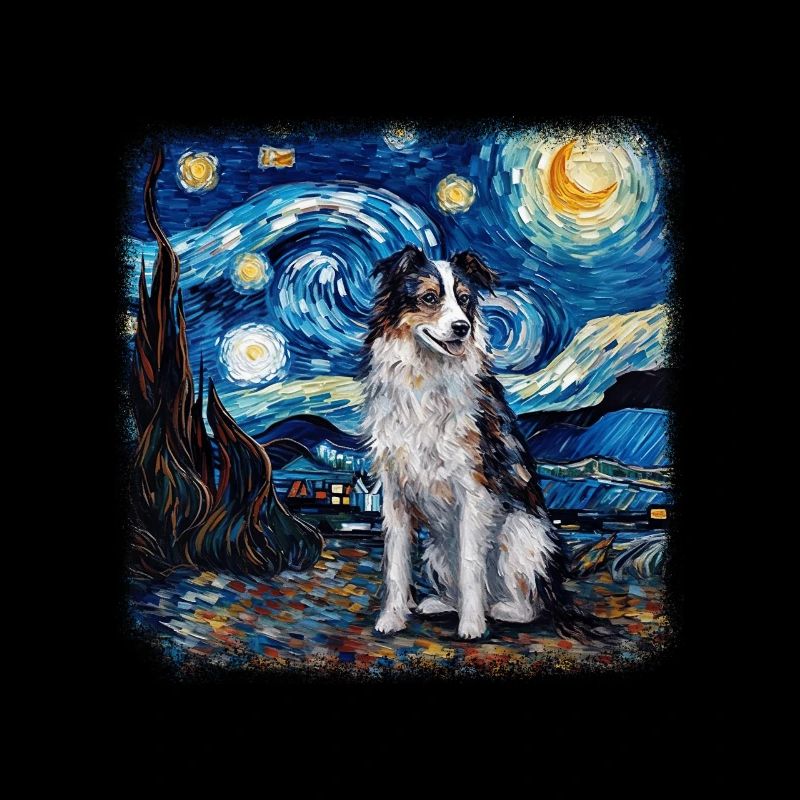 Australian Shepherd Van gogh starry night