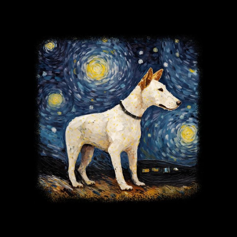 Bull Terrier Van gogh starry night