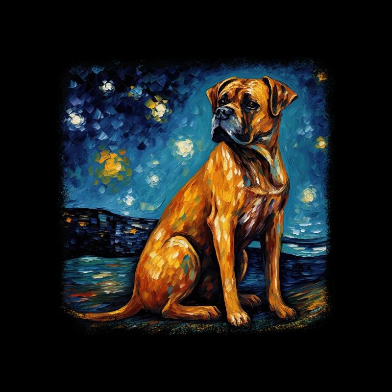 Boxer Van gogh starry night