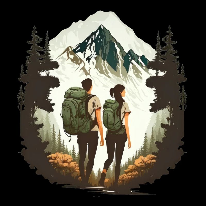 Hiking enthusiasts in the mountains