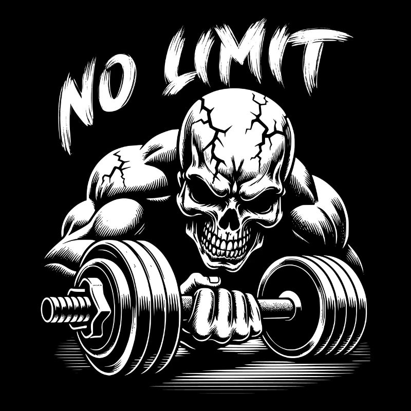 No Limit hartes Workout Skull mit Hantel